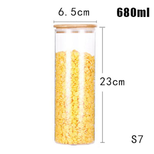 Mason Candy Jar For Spices Glass Bamboo Cover Container Glass Jars