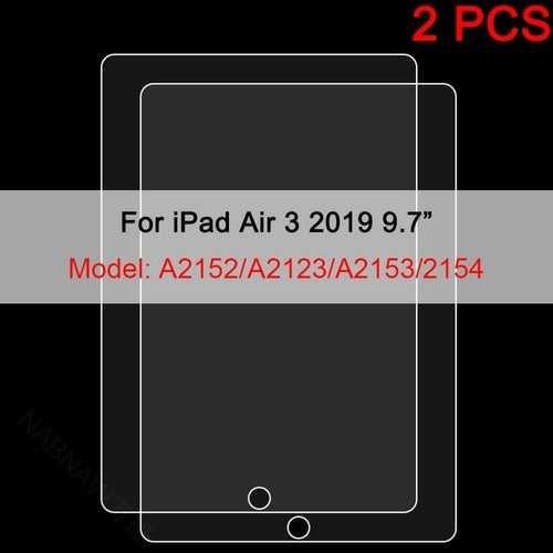 2PCS Tempered Glass Screen Protector for iPad 9 8 7 6 10 Air 5 4 3 2