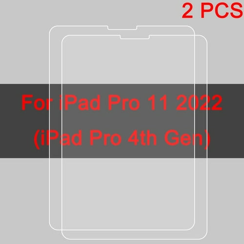 2PCS Tempered Glass Screen Protector for iPad 9 8 7 6 10 Air 5 4 3 2