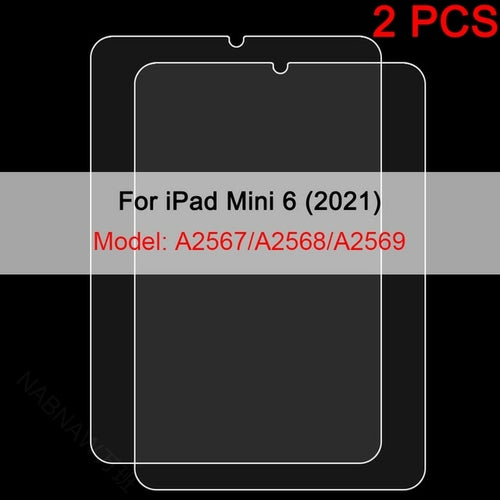 2PCS Tempered Glass Screen Protector for iPad 9 8 7 6 10 Air 5 4 3 2