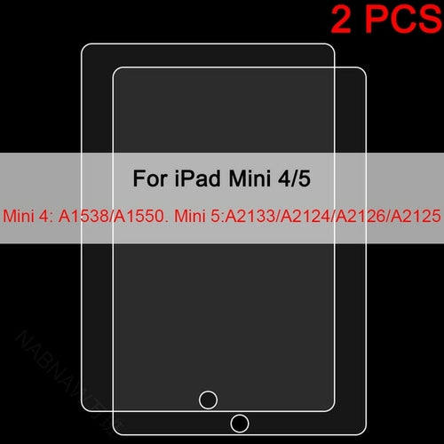 2PCS Tempered Glass Screen Protector for iPad 9 8 7 6 10 Air 5 4 3 2