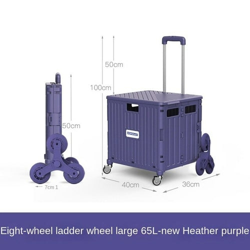Eason 8 Wheels Climb Stair Shopping Cart Camping Multifunctional