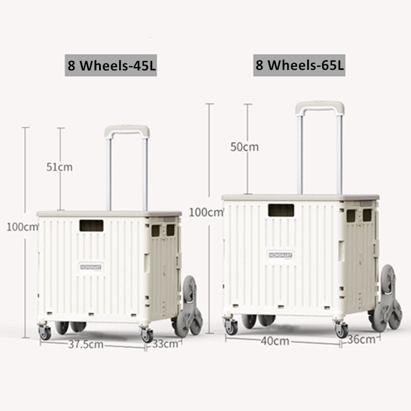 Eason 8 Wheels Climb Stair Shopping Cart Camping Multifunctional