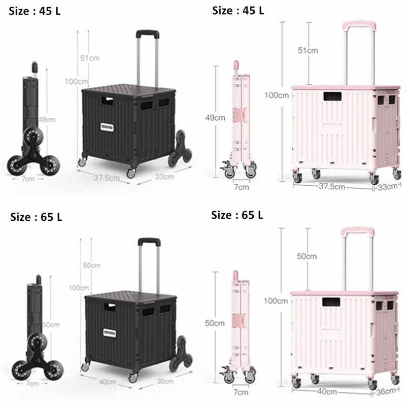 Eason 8 Wheels Climb Stair Shopping Cart Camping Multifunctional