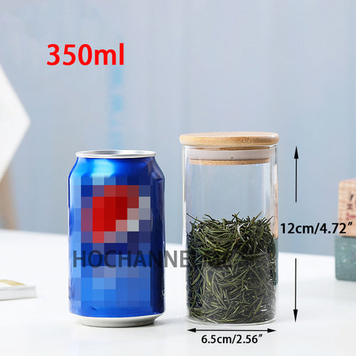 Mason Candy Jar For Spices Glass Bamboo Cover Container Glass Jars