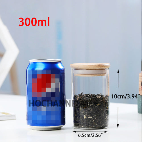 Mason Candy Jar For Spices Glass Bamboo Cover Container Glass Jars