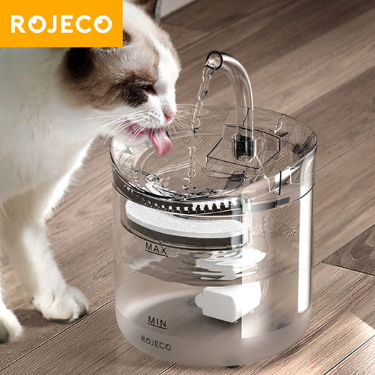 ROJECO 2L Cat Water Fountain Filter Automatic Sensor Drinker For Cats