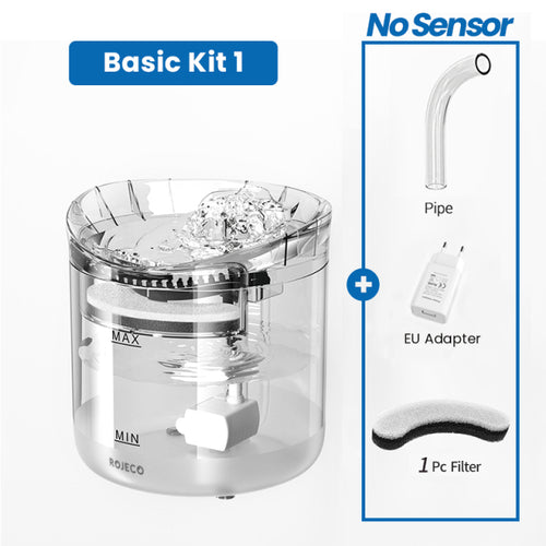 ROJECO 2L Cat Water Fountain Filter Automatic Sensor Drinker For Cats